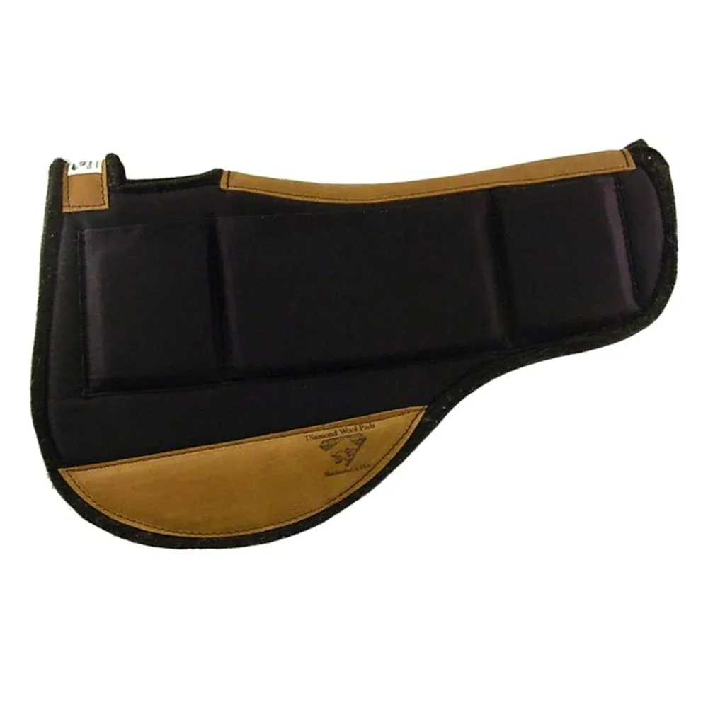 Diamond Wool Pad Company Black Round Contoured 30x30 Shim Saddle Pad