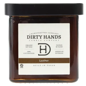 Dirty Hands Candle Company Leather Square Candle