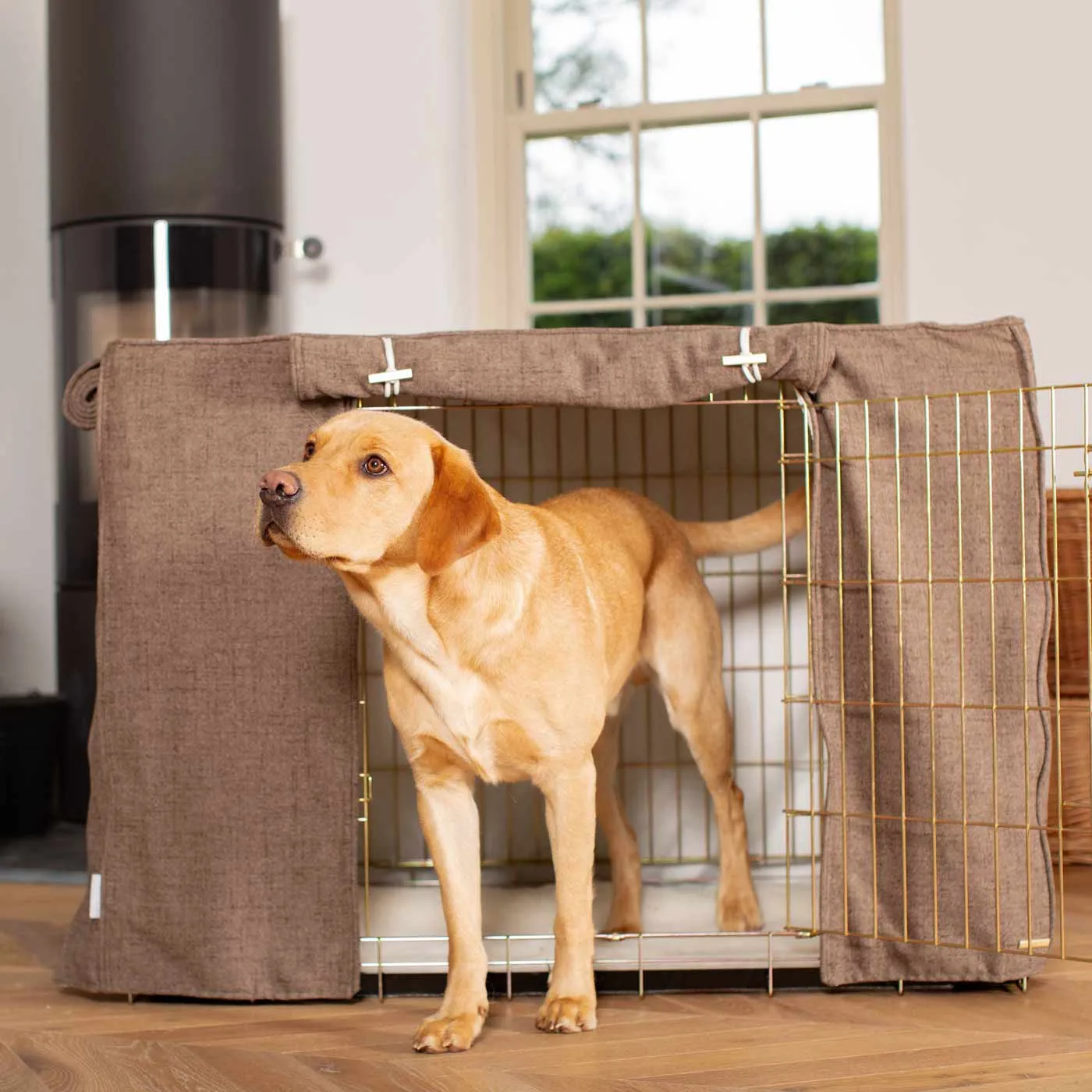 Dog Crate with Crate Cover in Inchmurrin Umber by Lords & Labradors - Image 2