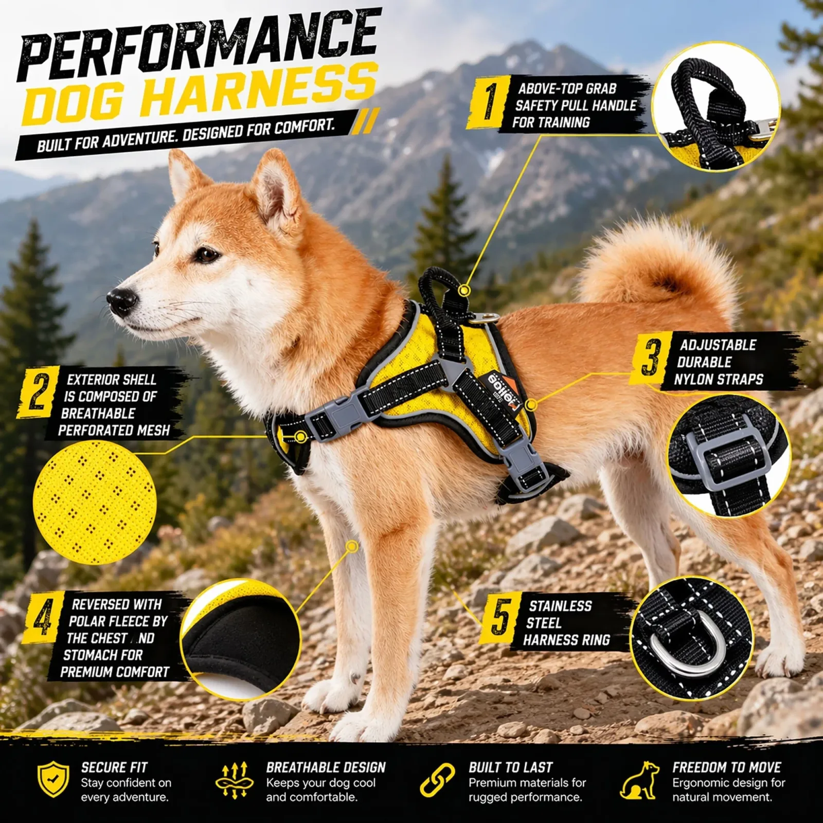 Dog Helios ® 'Scorpion' Sporty High-Performance Free-Range Dog Harness - Image 2