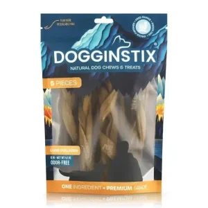 Dogginstix Braided Lamb Collagen Dog Chews 6"- 5 Pack for Healthy Dogs