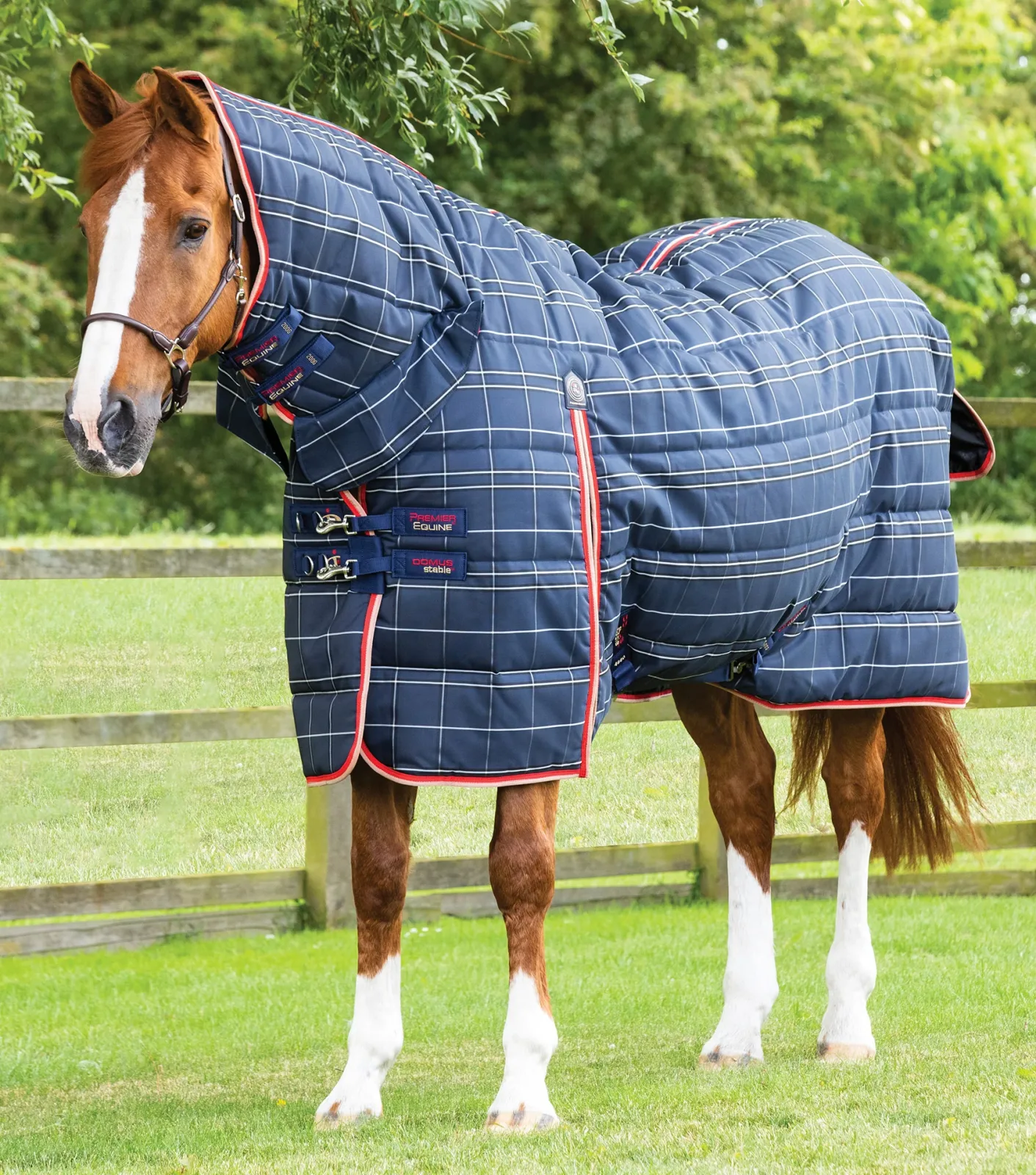 Domus 200g Combo Stable Rug Navy Check