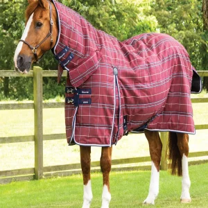 Domus 400g Combo Stable Rug Burgundy Check