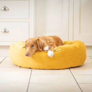 Donut Bed With Removable Covers in Saffron Velvet by Lords & Labradors