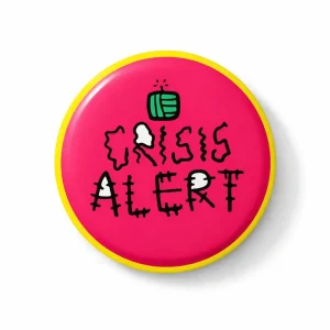 Doodlebawa 2 in 1 Crisis Alert Pin Badge and Fridge Magnet