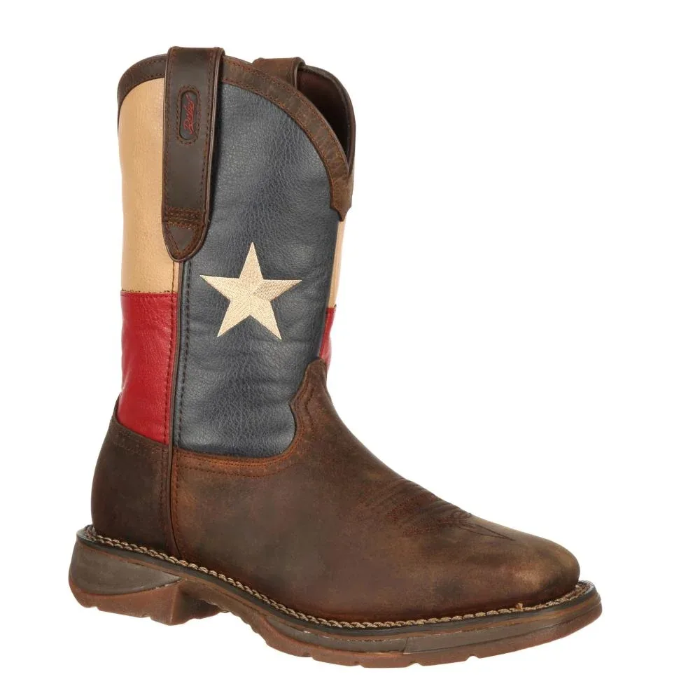 Durango Boots Mens Rebel Square Toe Texas Flag Western Work Boot