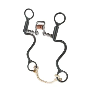 Dutton Bits 8in Cheek Smooth Square Port Copper Rings Bit with Solid Bead Mouth Piece