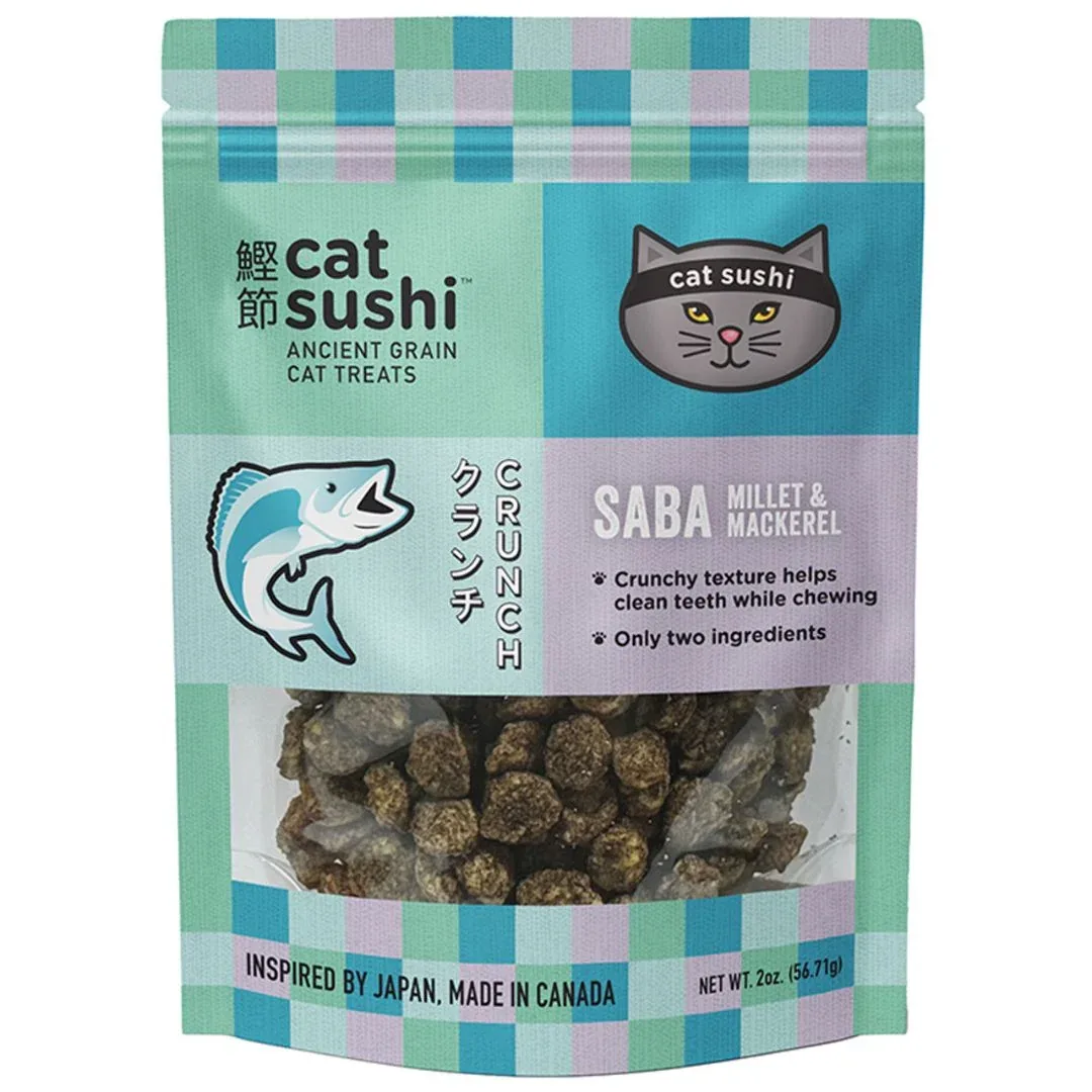 Earthly Pet Grain-Free Sushi Crunch Saba & Mackerel Puffs Cat Treat 2 oz