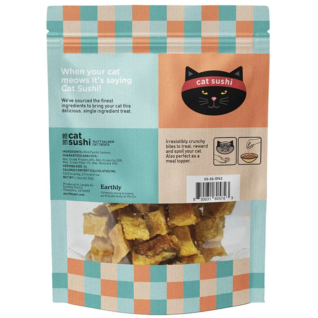 Earthly Pet Grain-Free Sushi Crunch Sake Salmon Bites Cat Treat 1.5 oz - Image 2