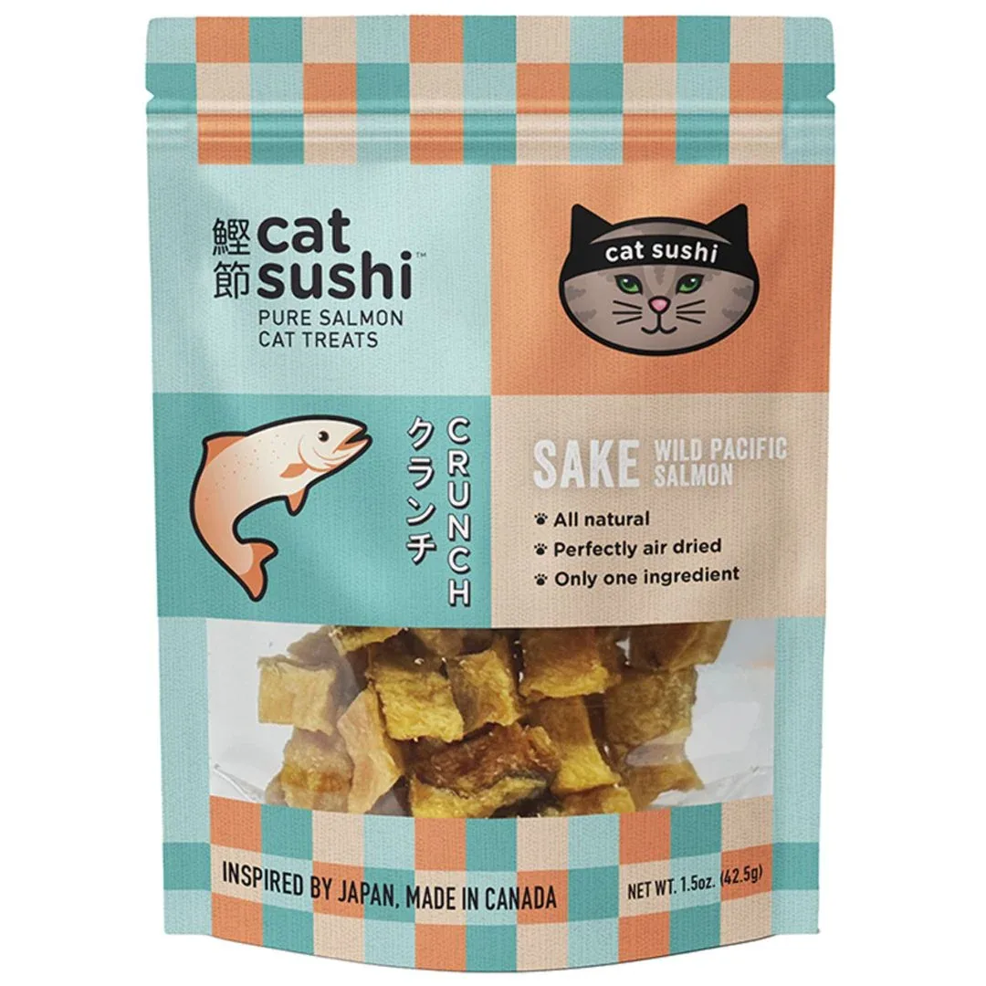 Earthly Pet Grain-Free Sushi Crunch Sake Salmon Bites Cat Treat 1.5 oz