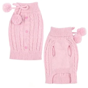 East Side Collection Cable Sweater S Pnk