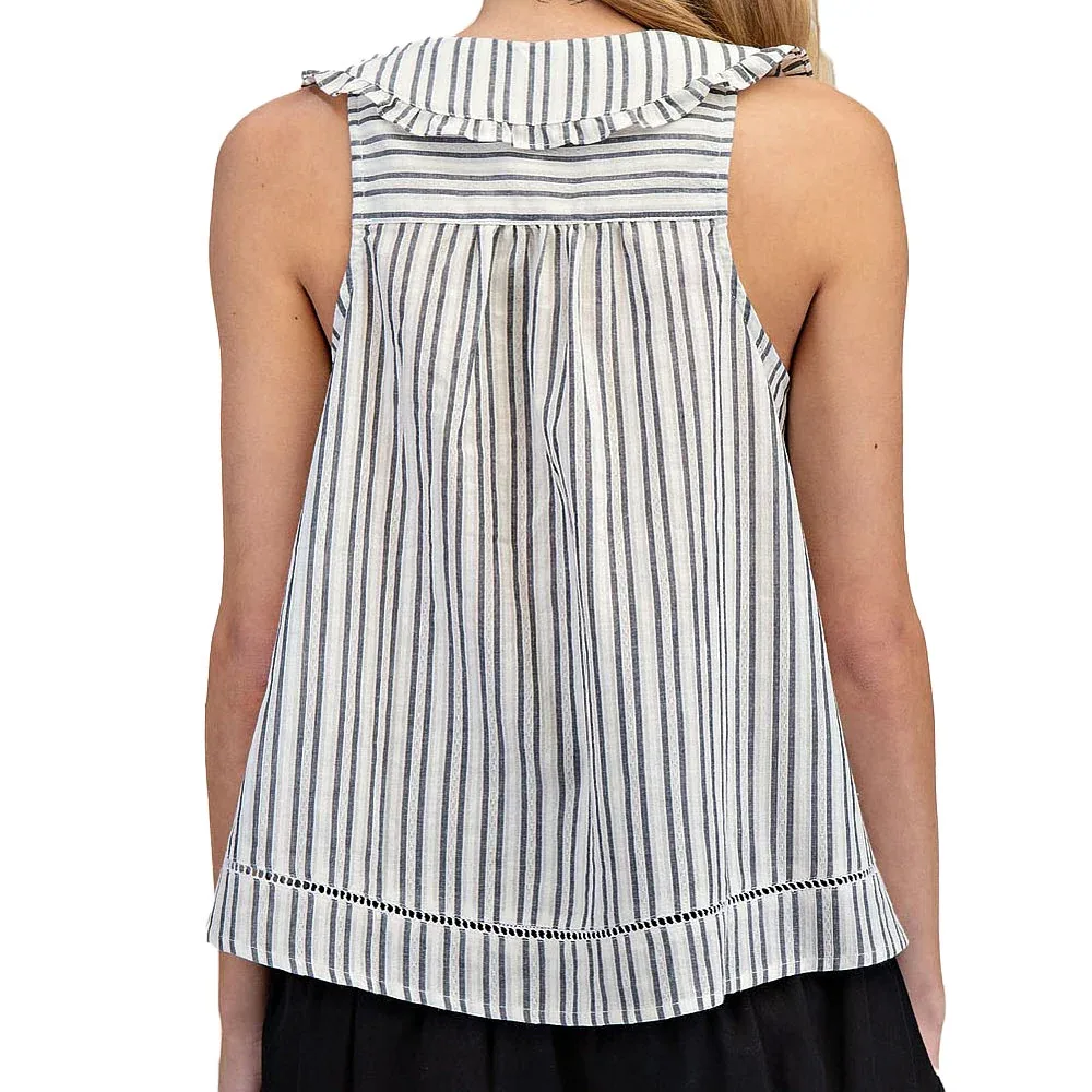 Ee Some Women's Black Stripe Sleeveless Top - Image 2