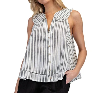 Ee Some Women's Black Stripe Sleeveless Top
