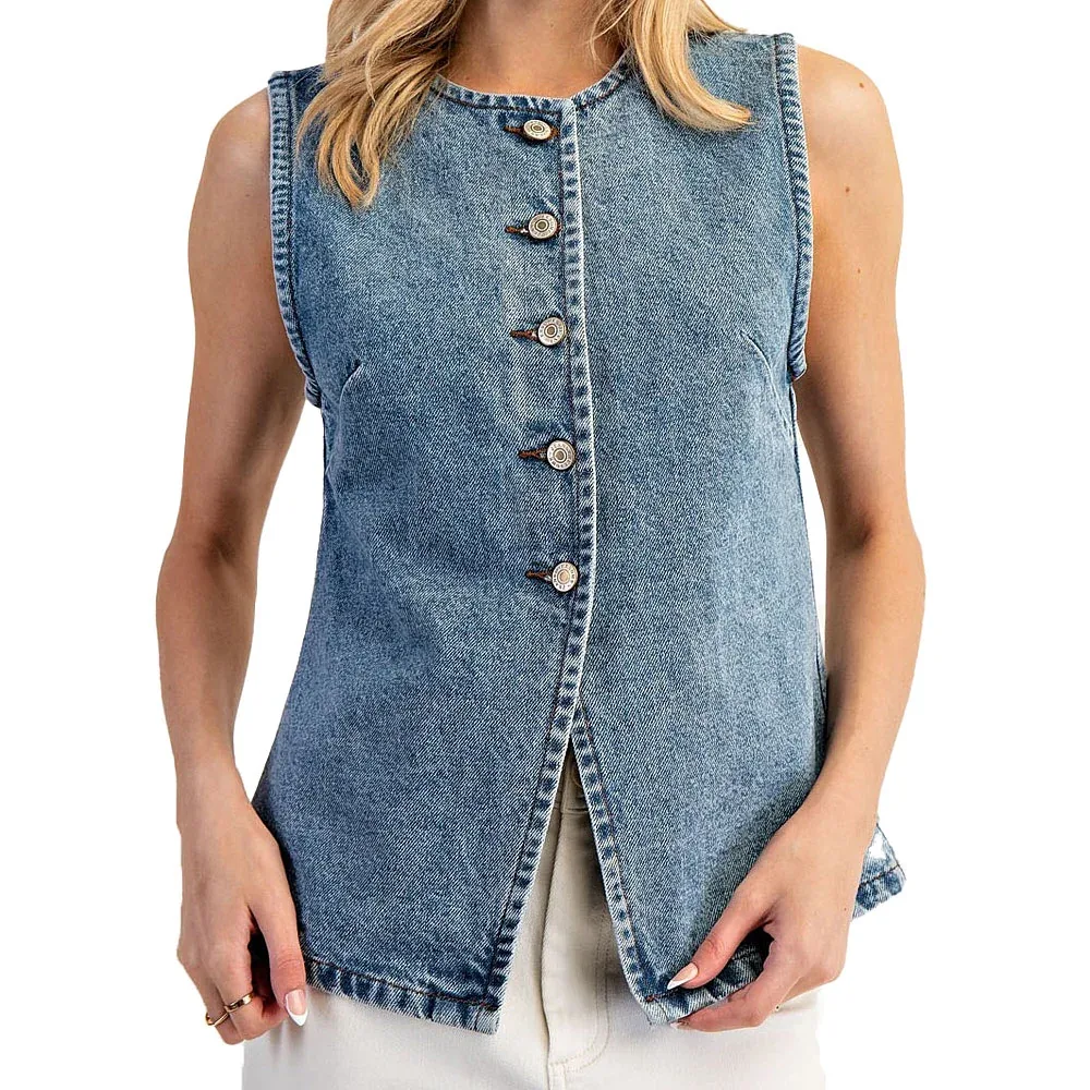 Ee Some Women's Denim Vest Top - Image 2