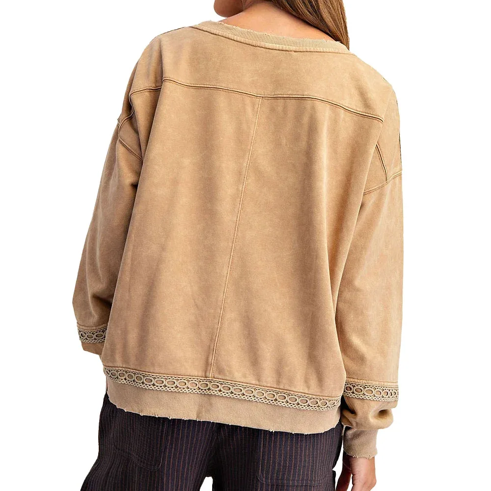 Ee Some Women's Mocha Mousse Textured Sweatshirt - Image 2