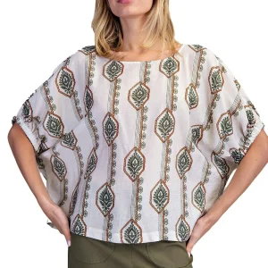 Ee Some Women's Olive Garden Print Top