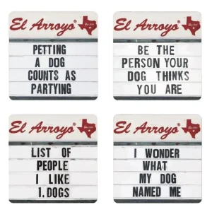 El Arroyo Lucky Dog Coaster Set