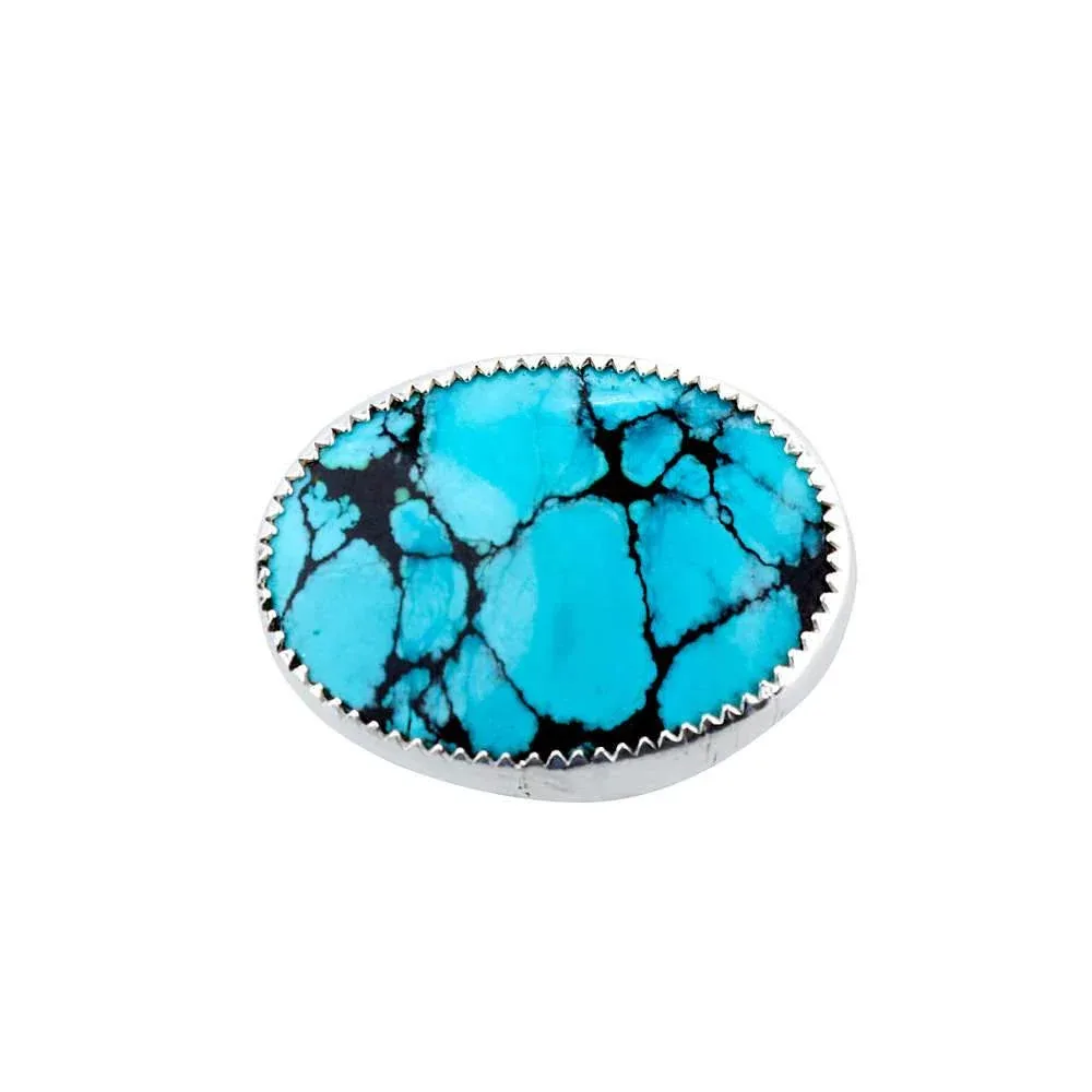 Eliz Jeffery Silversmith T5 Turquoise Hat Slide