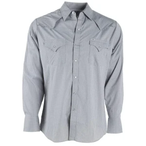 Ely Cattleman Mens Pro Tech Grey Check Long Sleeve Snap Shirt