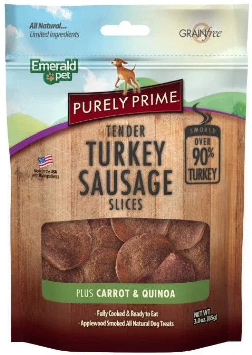 Emerald Pet Purely Prime Tender Turkey Sausage Slices Carrot and Quinoa Recipe