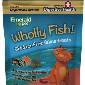 Emerald Pet Wholly Fish! Digestive Health Cat Treats Salmon Recipe
