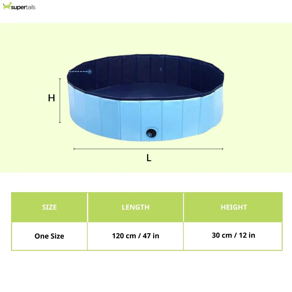 Emily Pets Foldable Non Slip Outdoor Swimming Pool for Dogs and Cats (Blue) - Image 2