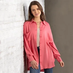 En Merci Country Grace Coral Button Down