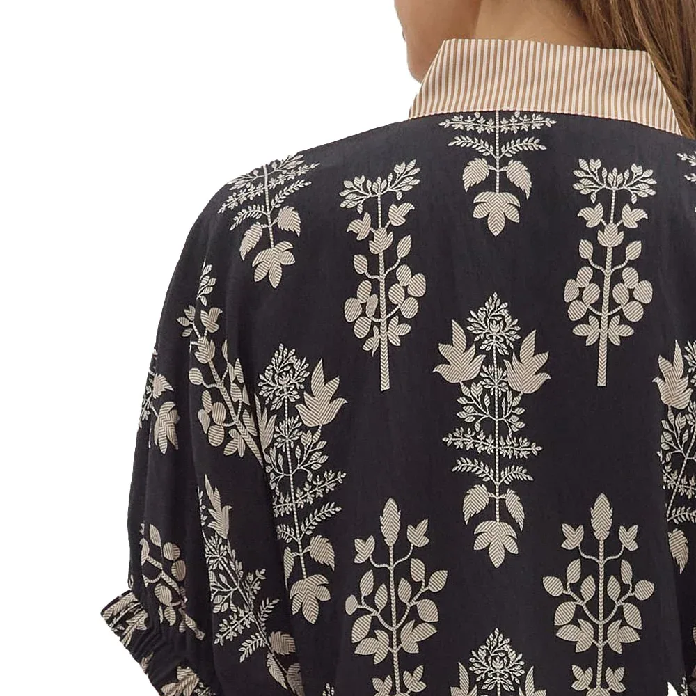 Entro Women's Black & White Print Short Sleeve Top - Image 2