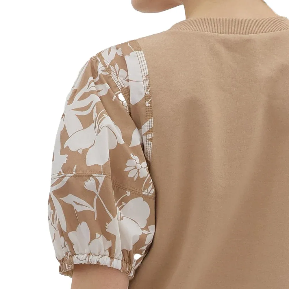 Entro Women's Camel Floral Sleeve Top - Image 2