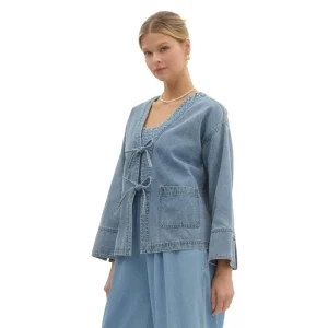Entro Womens Denim Front Tie Jacket
