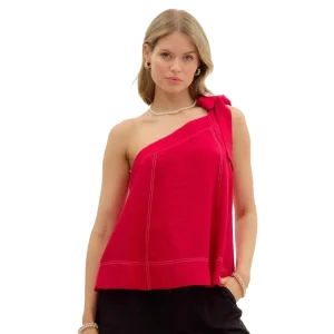 Entro Women's Red One Shoulder Top