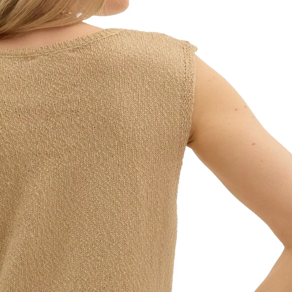 Entro Women's Tan High Side Slit Top - Image 2