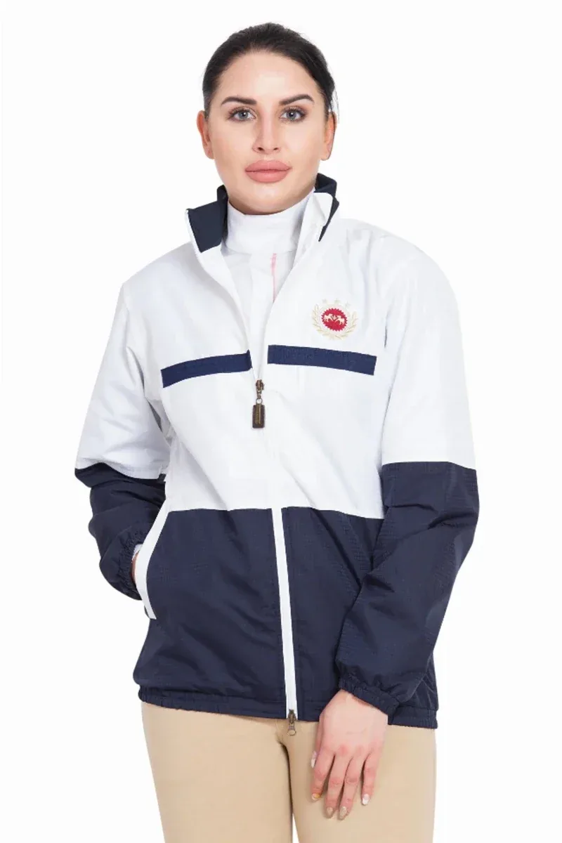 Equine Couture Ladies Marmara Rain Shell - Waterproof Breathable Riding Jacket with American Flag Emblem - Image 2