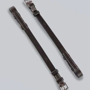 European Leather Cheek Pieces Dark Havana