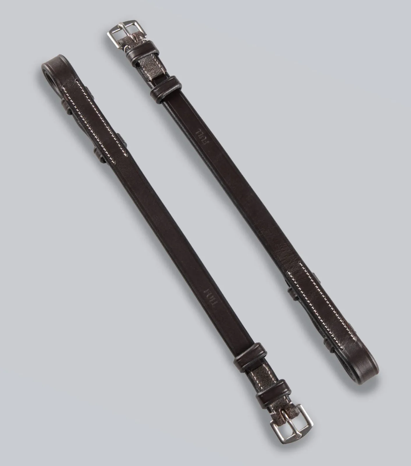 European Leather Cheek Pieces Dark Havana
