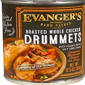Evanger's Super Premium Roasted Chicken Drummet Dinner Canned Dog Food - 12 Oz