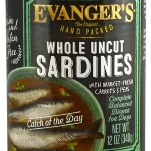 Evanger's Super Premium Whole Uncut Sardine Dinner Canned Dog Food-12 Oz-12 Pack