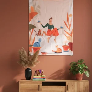 EverythingBoho Cat Lady's Home Tapestry Wall Art