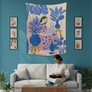 EverythingBoho Cat Mom Sukoon Tapestry Wall Art