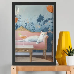 EverythingBoho Persian Queen Cat Wall Art (Black)