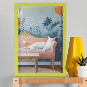 EverythingBoho Persian Queen Cat Wall Art (Bottle Green)