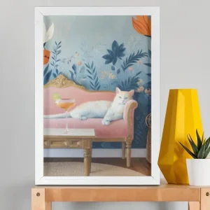 EverythingBoho Persian Queen Cat Wall Art (White)