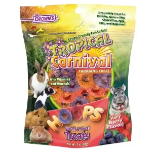 F.M. Brown's Hoops and Honey Strawberry Small Animal Treats - 3 oz
