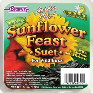 F.M. Brown's Sunflower Feast Suet Suet Cakes Bird Food - 11 oz