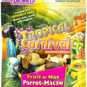 F.M. Brown's Super Premium Fruit & Nut Parrot -Macaw Big Bites Bird Treats - 10 oz
