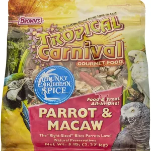 F.M. Brown's Tropical Carnival Chunky Caribbean Spice Parrot/Macaw Bird Food - 5 lb Bag