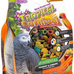 F.M. Brown's Zoo-Vital Tropical Carnival Daily Diet Parrot & Conure Bird Food - 2.75 lb Bag