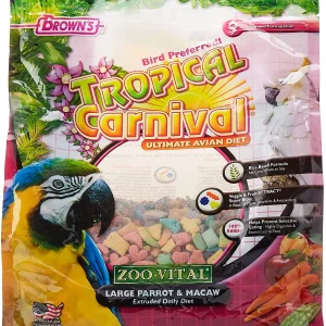 F.M. Brown's Zoo-Vital Tropical Carnival Daily Diet Parrot & Macaw Bird Food - 3 lb Bag