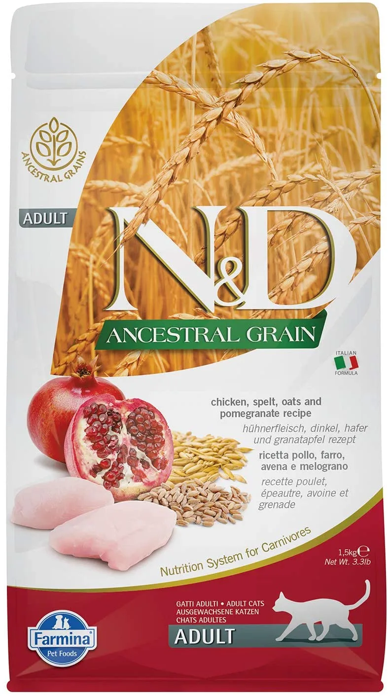 Farmina Ancestral Grain Chicken & Pomegranate Adult Dry Cat Food - 3.3 lb Bag