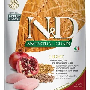 Farmina Ancestral Grain Chicken & Pomegranate Light Medium and Maxi Dry Dog Food - 5.5 lb Bag